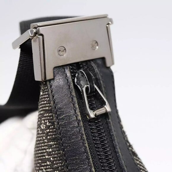 GUCCI GG Canvas Shoulder Bag Gray Silver - Picture 6 of 15